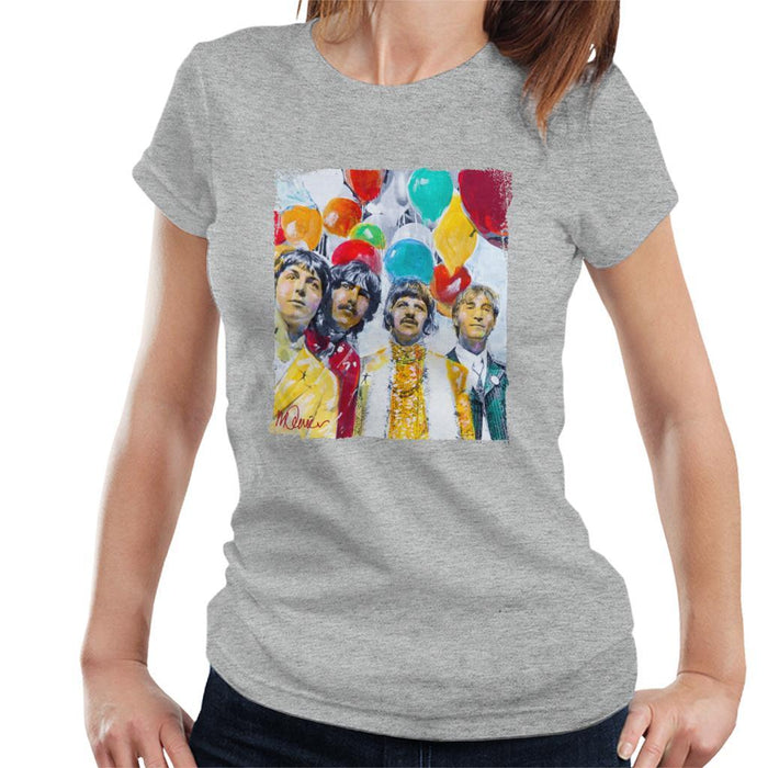 Sidney Maurer Original Portrait Of The Beatles Sgt Peppers 1967 Womens T-Shirt - Womens T-Shirt