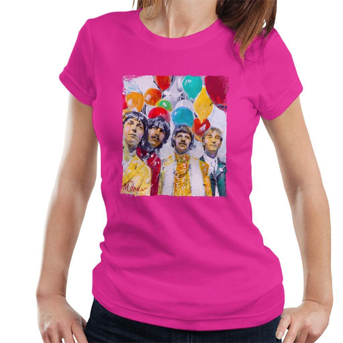 Sidney Maurer Original Portrait Of The Beatles Sgt Peppers 1967 Womens T-Shirt - Womens T-Shirt