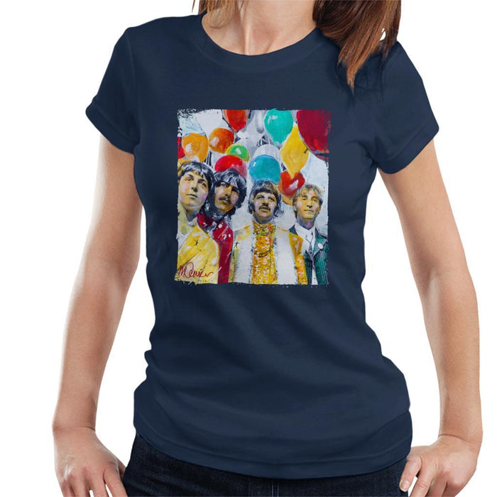 Sidney Maurer Original Portrait Of The Beatles Sgt Peppers 1967 Womens T-Shirt - Womens T-Shirt