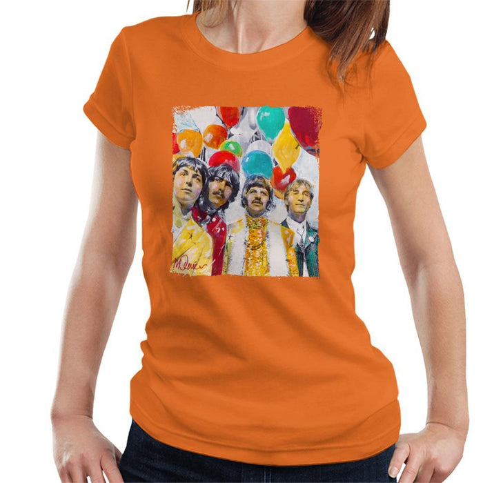 Sidney Maurer Original Portrait Of The Beatles Sgt Peppers 1967 Womens T-Shirt - Womens T-Shirt