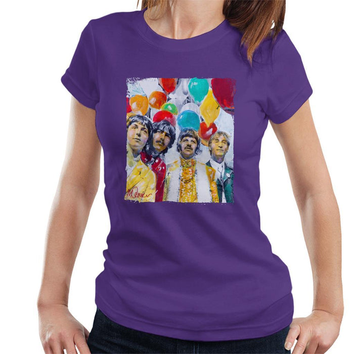 Sidney Maurer Original Portrait Of The Beatles Sgt Peppers 1967 Womens T-Shirt - Womens T-Shirt