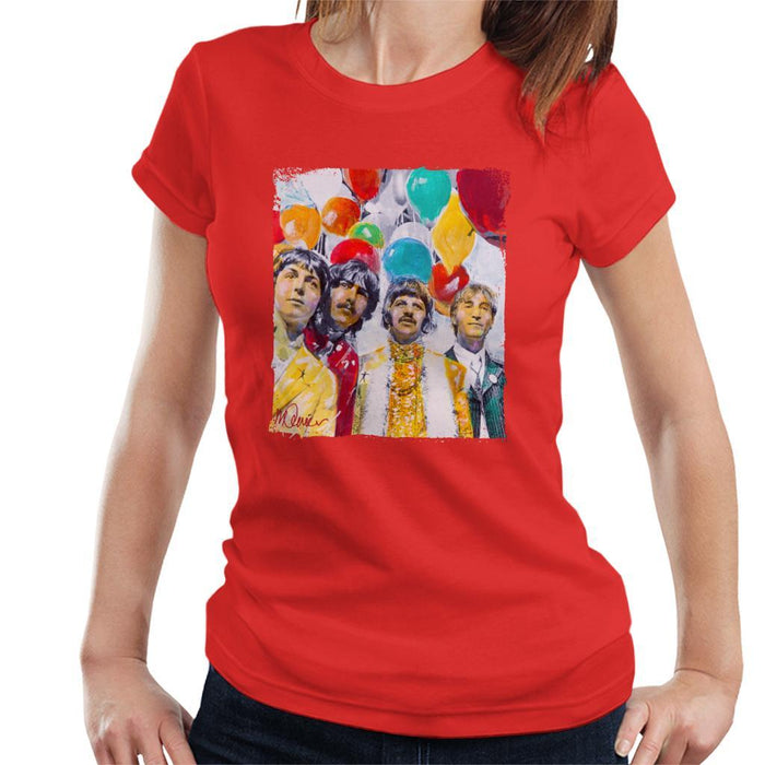Sidney Maurer Original Portrait Of The Beatles Sgt Peppers 1967 Womens T-Shirt - Womens T-Shirt