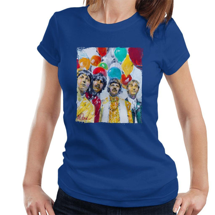 Sidney Maurer Original Portrait Of The Beatles Sgt Peppers 1967 Womens T-Shirt - Womens T-Shirt