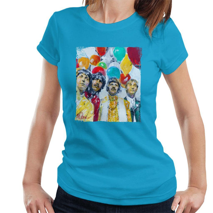 Sidney Maurer Original Portrait Of The Beatles Sgt Peppers 1967 Womens T-Shirt - Womens T-Shirt
