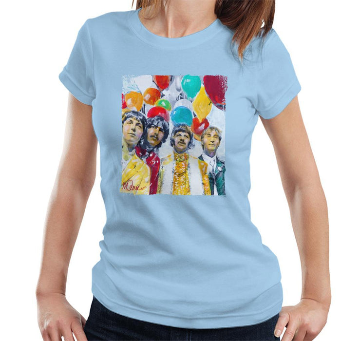 Sidney Maurer Original Portrait Of The Beatles Sgt Peppers 1967 Womens T-Shirt - Womens T-Shirt