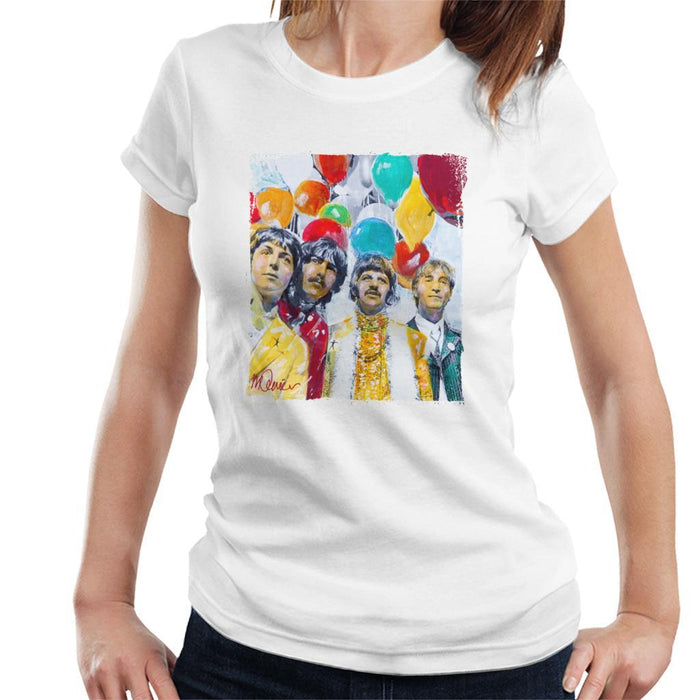 Sidney Maurer Original Portrait Of The Beatles Sgt Peppers 1967 Womens T-Shirt - Womens T-Shirt