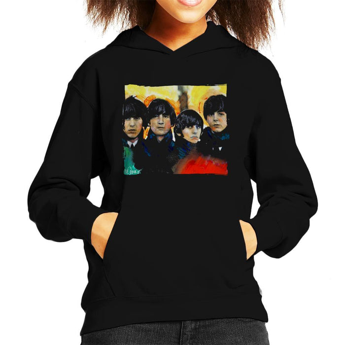 Sidney Maurer Original Portrait Of The Beatles Bowl Cuts Kids Hooded Sweatshirt - Kids Boys Hooded Sweatshirt