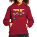 Sidney Maurer Original Portrait Of The Beatles Bowl Cuts Kids Hooded Sweatshirt - X-Small (3-4 yrs) / Cherry Red - Kids Boys Hooded