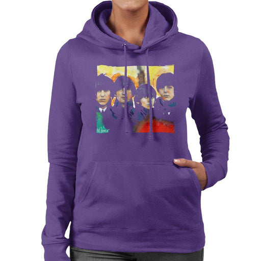 Sidney Maurer Original Portrait Of The Beatles Bowl Cuts Womens Hooded Sweatshirt - Womens Hooded Sweatshirt