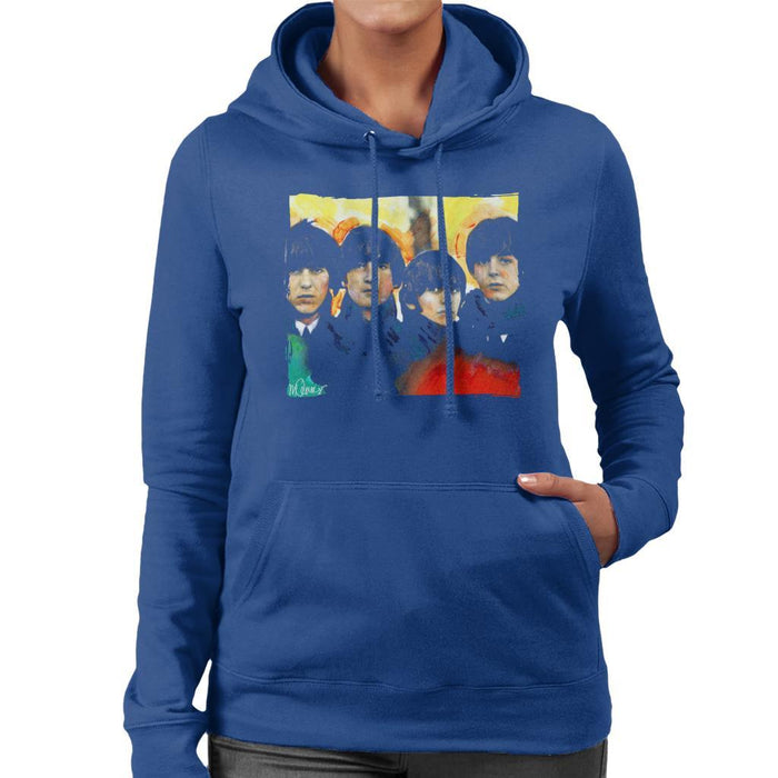 Sidney Maurer Original Portrait Of The Beatles Bowl Cuts Womens Hooded Sweatshirt - Womens Hooded Sweatshirt