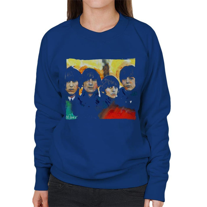 Sidney Maurer Original Portrait Of The Beatles Bowl Cuts Womens Sweatshirt - Womens Sweatshirt