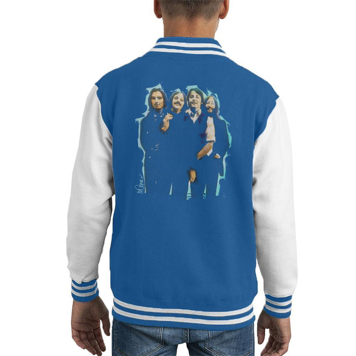 Sidney Maurer Original Portrait Of The Beatles Long Hair Kids Varsity Jacket - X-Small (3-4 yrs) / Royal/White - Kids Boys Varsity Jacket