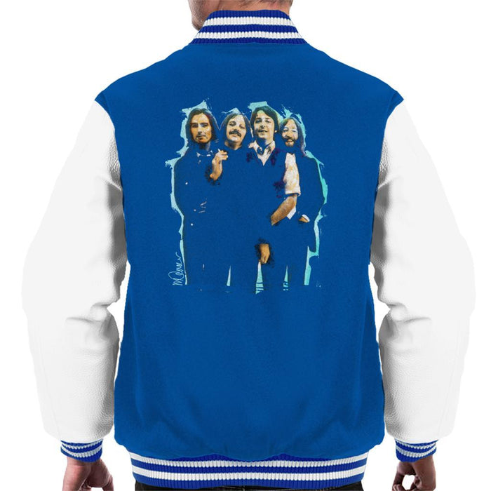 Sidney Maurer Original Portrait Of The Beatles Long Hair Mens Varsity Jacket - Small / Royal/White - Mens Varsity Jacket