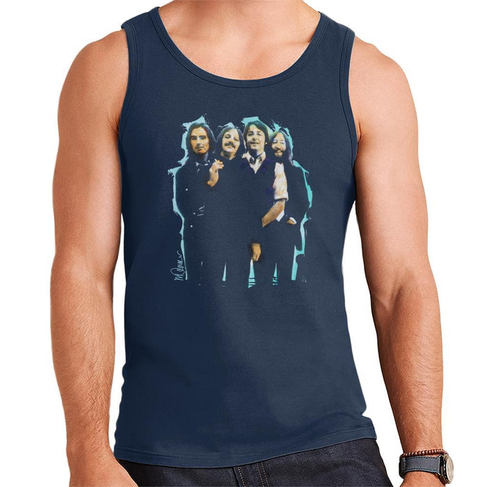 Sidney Maurer Original Portrait Of The Beatles Long Hair Mens Vest - Small / Navy Blue - Mens Vest