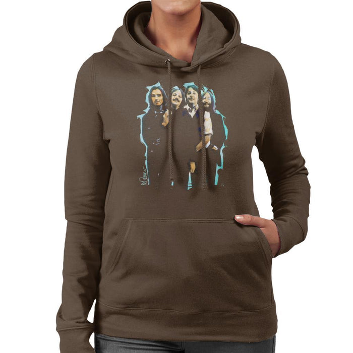 Sidney Maurer Original Portrait Of The Beatles Long Hair Womens Hooded Sweatshirt - Womens Hooded Sweatshirt