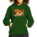 Sidney Maurer Original Portrait Of Bruce Lee Flames Enter The Dragon Kids Hooded Sweatshirt - X-Small (3-4 yrs) / Bottle Green - Kids Boys