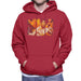Sidney Maurer Original Portrait Of Bruce Lee Flames Enter The Dragon Mens Hooded Sweatshirt - Small / Cherry Red - Mens Hooded Sweatshirt