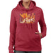 Sidney Maurer Original Portrait Of Bruce Lee Flames Enter The Dragon Womens Hooded Sweatshirt - Womens Hooded Sweatshirt