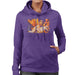 Sidney Maurer Original Portrait Of Bruce Lee Flames Enter The Dragon Womens Hooded Sweatshirt - Small / Purple - Womens Hooded Sweatshirt