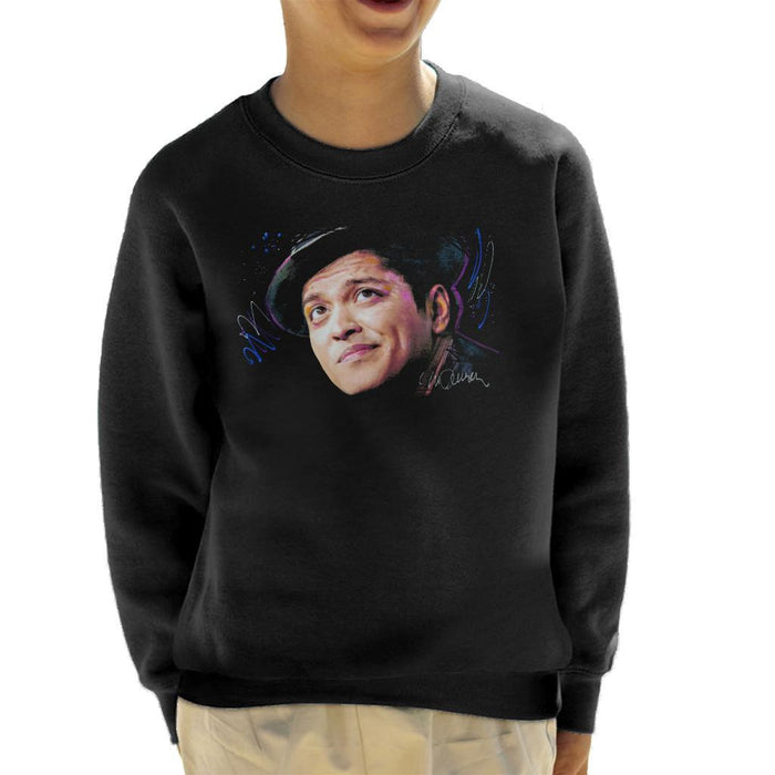 Sidney Maurer Original Portrait Of Bruno Mars Hat Kids Sweatshirt - Kids Boys Sweatshirt