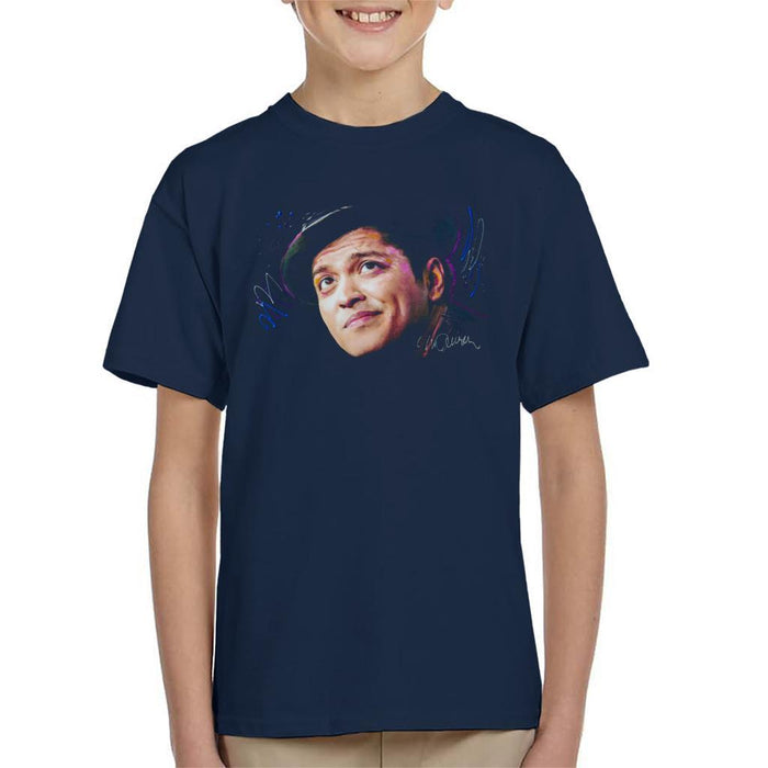 Sidney Maurer Original Portrait Of Bruno Mars Hat Kids T-Shirt - Kids Boys T-Shirt