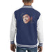 Sidney Maurer Original Portrait Of Bruno Mars Hat Kids Varsity Jacket - X-Small (3-4 yrs) / Navy/White - Kids Boys Varsity Jacket