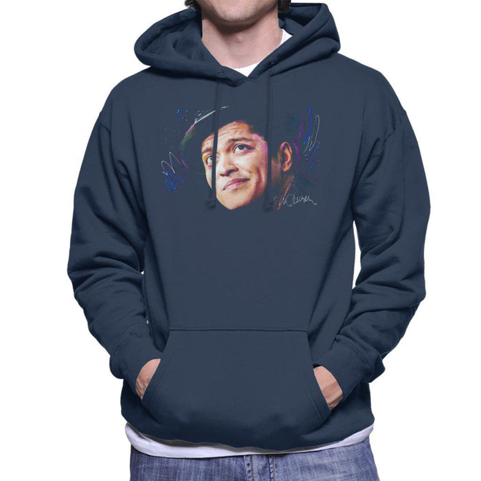 Sidney Maurer Original Portrait Of Bruno Mars Hat Mens Hooded Sweatshirt - Mens Hooded Sweatshirt