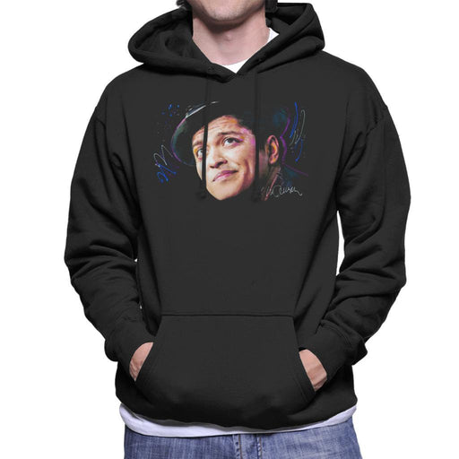 Sidney Maurer Original Portrait Of Bruno Mars Hat Mens Hooded Sweatshirt - Mens Hooded Sweatshirt