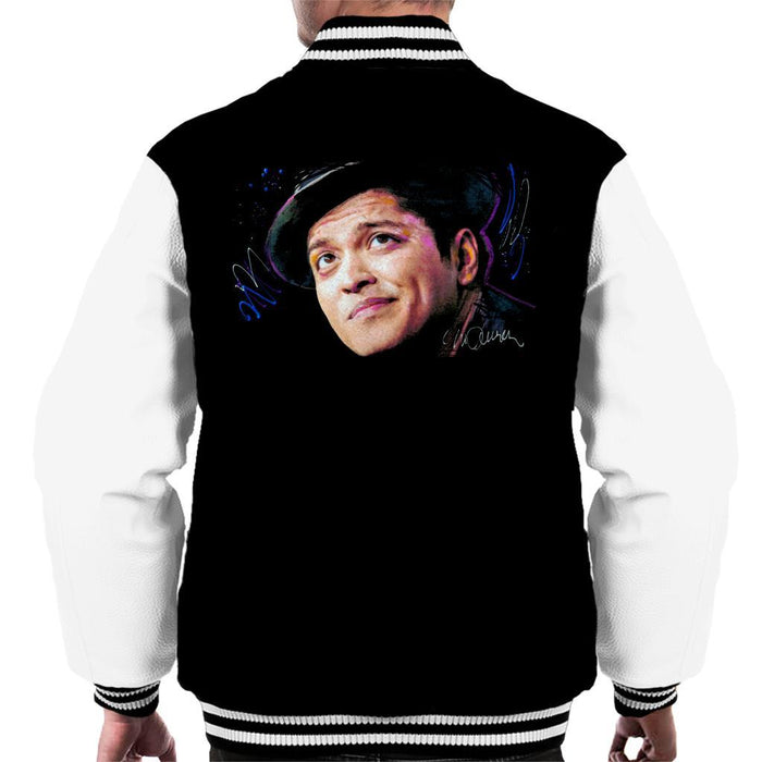 Sidney Maurer Original Portrait Of Bruno Mars Hat Mens Varsity Jacket - Mens Varsity Jacket
