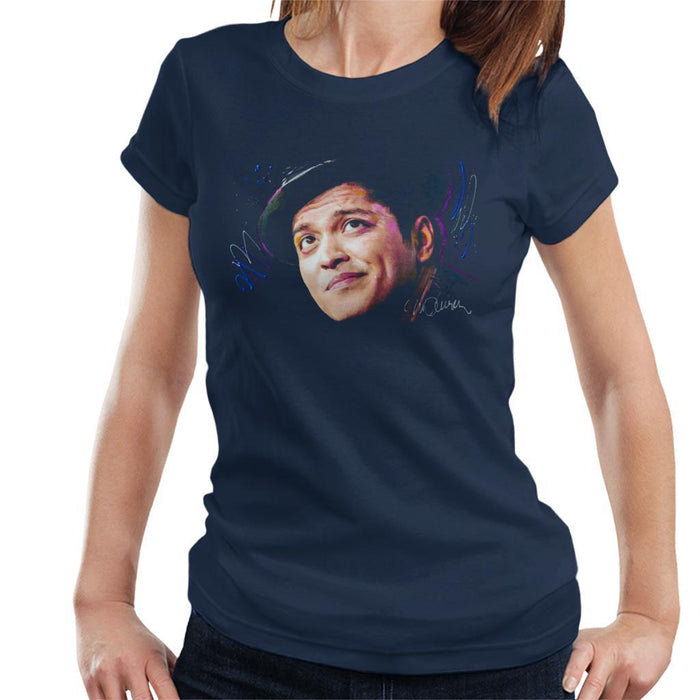 Sidney Maurer Original Portrait Of Bruno Mars Hat Womens T-Shirt - Womens T-Shirt