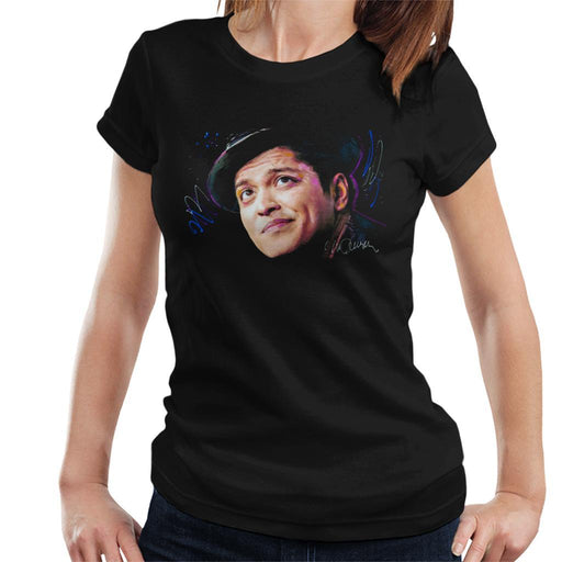 Sidney Maurer Original Portrait Of Bruno Mars Hat Womens T-Shirt - Womens T-Shirt