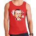 Sidney Maurer Original Portrait Of Eric Clapton Mens Vest - Small / Red - Mens Vest