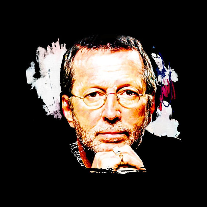 Sidney Maurer Original Portrait Of Eric Clapton Mens Baseball Long Sleeved T-Shirt - Mens Baseball Long Sleeved T-Shirt