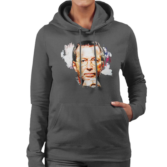 Sidney Maurer Original Portrait Of Eric Clapton Womens Hooded Sweatshirt - Womens Hooded Sweatshirt