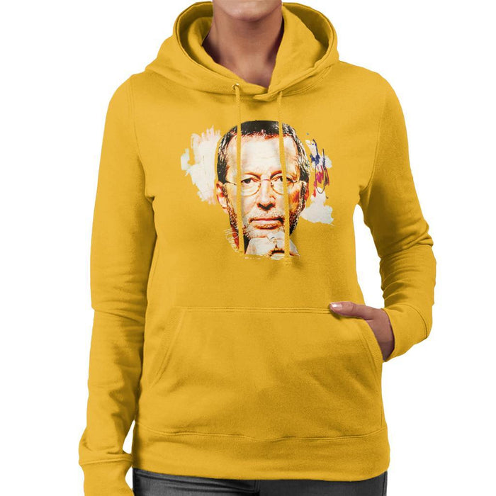 Sidney Maurer Original Portrait Of Eric Clapton Womens Hooded Sweatshirt - Womens Hooded Sweatshirt