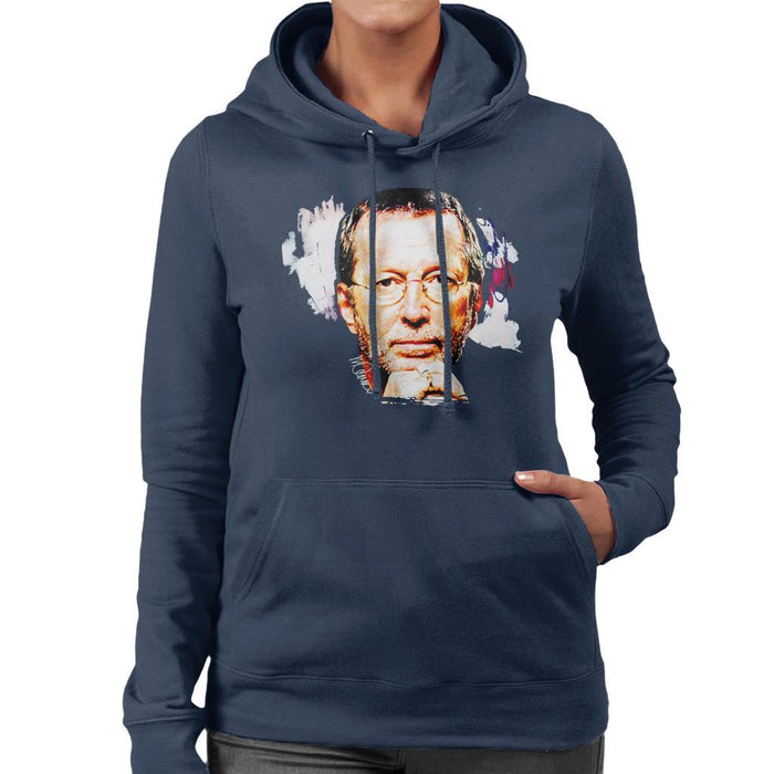 Sidney Maurer Original Portrait Of Eric Clapton Womens Hooded Sweatshirt - Womens Hooded Sweatshirt