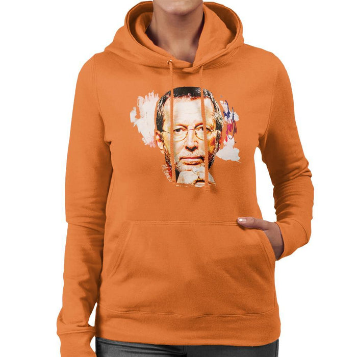 Sidney Maurer Original Portrait Of Eric Clapton Womens Hooded Sweatshirt - Womens Hooded Sweatshirt