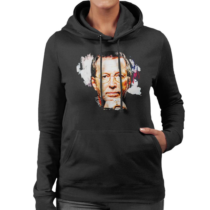 Sidney Maurer Original Portrait Of Eric Clapton Womens Hooded Sweatshirt - Womens Hooded Sweatshirt