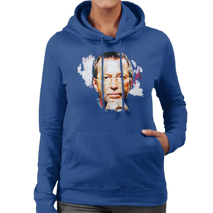 Sidney Maurer Original Portrait Of Eric Clapton Womens Hooded Sweatshirt - Womens Hooded Sweatshirt