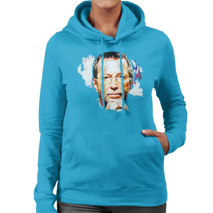 Sidney Maurer Original Portrait Of Eric Clapton Womens Hooded Sweatshirt - Womens Hooded Sweatshirt