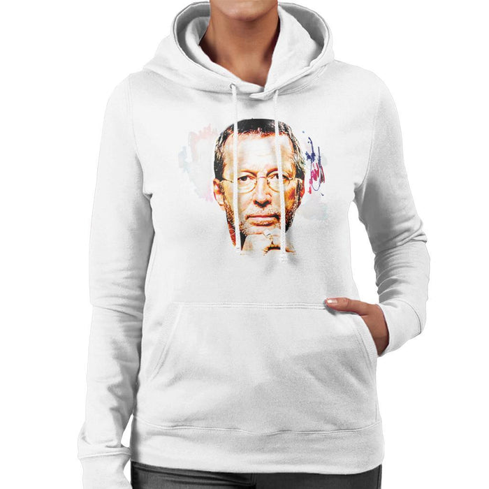Sidney Maurer Original Portrait Of Eric Clapton Womens Hooded Sweatshirt - Womens Hooded Sweatshirt