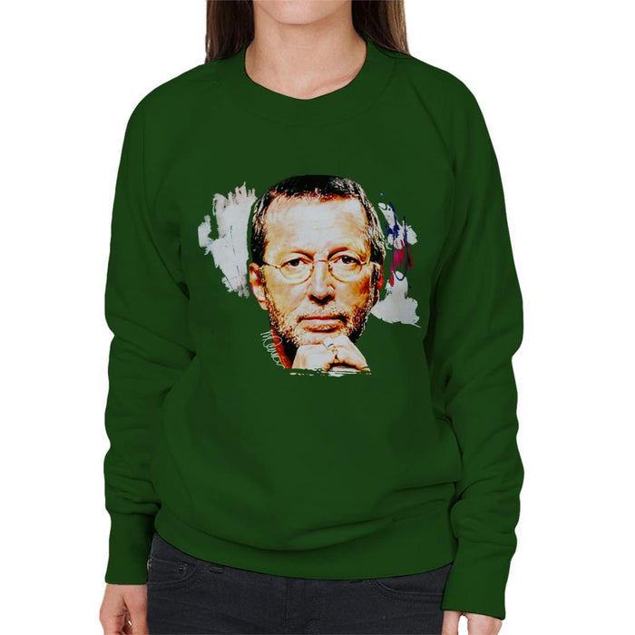 Sidney Maurer Original Portrait Of Eric Clapton Womens Sweatshirt - Womens Sweatshirt