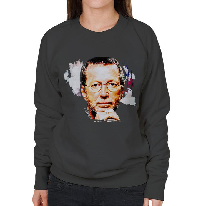 Sidney Maurer Original Portrait Of Eric Clapton Womens Sweatshirt - Womens Sweatshirt