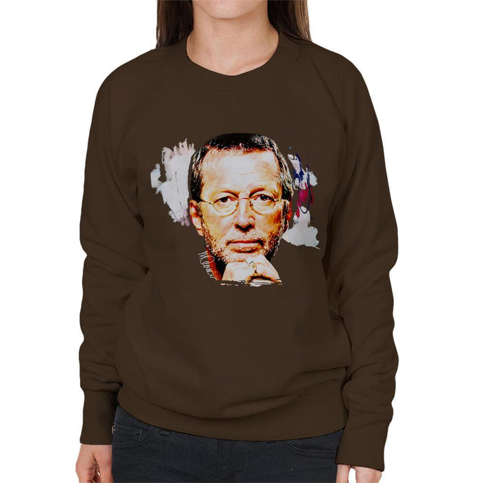 Sidney Maurer Original Portrait Of Eric Clapton Womens Sweatshirt - Womens Sweatshirt