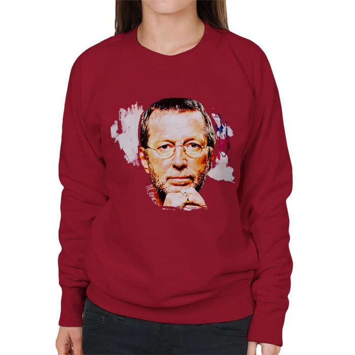Sidney Maurer Original Portrait Of Eric Clapton Womens Sweatshirt - Womens Sweatshirt
