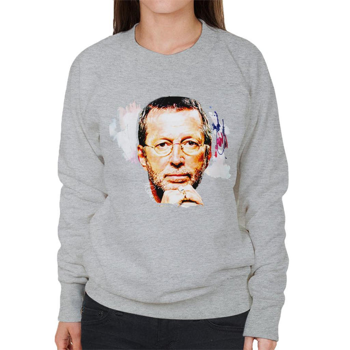 Sidney Maurer Original Portrait Of Eric Clapton Womens Sweatshirt - Womens Sweatshirt
