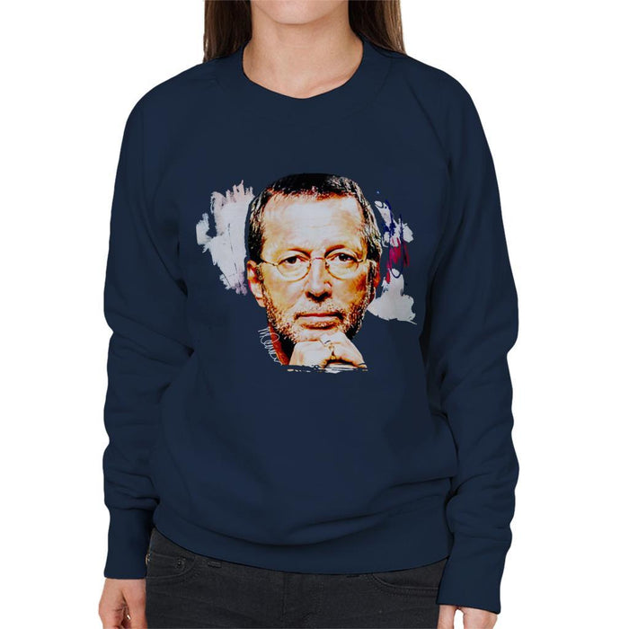 Sidney Maurer Original Portrait Of Eric Clapton Womens Sweatshirt - Womens Sweatshirt