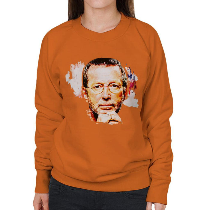 Sidney Maurer Original Portrait Of Eric Clapton Womens Sweatshirt - Womens Sweatshirt