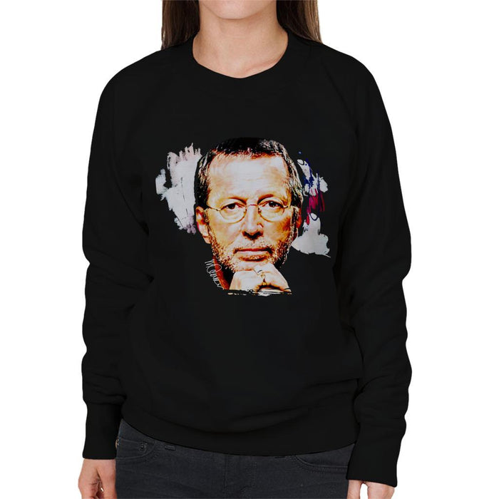 Sidney Maurer Original Portrait Of Eric Clapton Womens Sweatshirt - Womens Sweatshirt