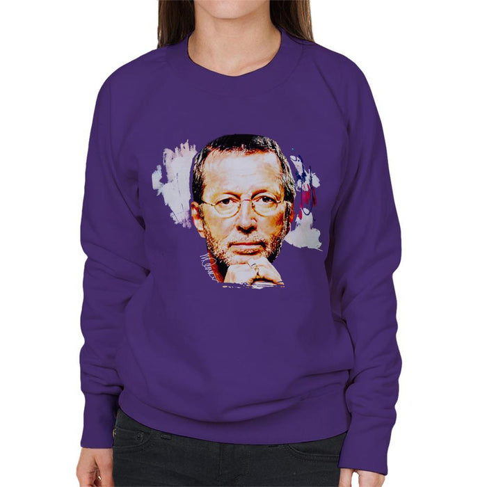 Sidney Maurer Original Portrait Of Eric Clapton Womens Sweatshirt - Womens Sweatshirt